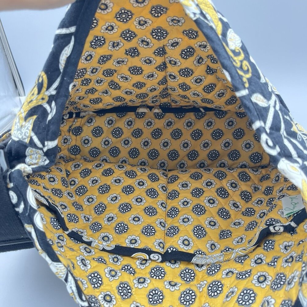Vera Bradley Crossbody Messenger Laptop Bag Purse Shoulder Yellow Birds Pattern - Picture 10 of 12